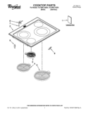 COOKTOP PARTS Diagram and Parts List for YGY399LXUB04  Whirlpool Range