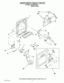 DISPENSER FRONT PARTS Diagram and Parts List for ID5HHEXWS03  Whirlpool Refrigerator