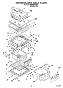 REFRIGERATOR SHELF PARTS Diagram and Parts List for KSRX25FNST03  KitchenAid Refrigerator