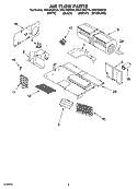 AIR FLOW PARTS Diagram and Parts List for MH3184XPQ4  Whirlpool Microwave