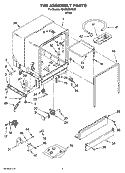 TUB ASSEMBLY PARTS Diagram and Parts List for 7DU850SWSQ0  Whirlpool Dishwasher
