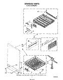 DISHRACK Diagram and Parts List for DU9700XR4  Whirlpool Dishwasher