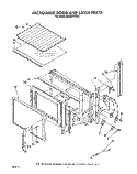 MICROWAVE DOOR AND LATCH, OPTIONAL Diagram and Parts List for RM988PXVM4  Whirlpool Microwave Oven Combo