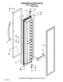 FREEZER DOOR PARTS Diagram and Parts List for KSSC42FTS15  KitchenAid Refrigerator