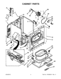CABINET PARTS Diagram and Parts List for WGD4900XW3  Whirlpool Dryer