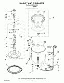 BASKET AND TUB PARTS Diagram and Parts List for CAW9444XQ1  Whirlpool Washer