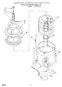 AGITATOR, BASKET AND TUB Diagram and Parts List for RAM5243AW2  Whirlpool Washer
