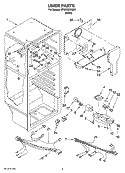 LINER PARTS Diagram and Parts List for ET5WSEXSQ01  Whirlpool Refrigerator