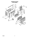 CABINET Diagram and Parts List for ACM052XA0  Whirlpool Air Conditioner