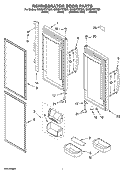 REFRIGERATOR DOOR PARTS Diagram and Parts List for GX5SHTXTB00  Whirlpool Refrigerator