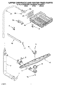 UPPER DISHRACK AND WATER FEED Diagram and Parts List for DU945PWKT1  Whirlpool Dishwasher