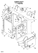 CABINET PARTS Diagram and Parts List for LER4600PQ0  Whirlpool Dryer