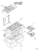 SHELF Diagram and Parts List for RT21SKXLQ01  Roper Refrigerator