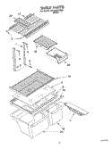 SHELF Diagram and Parts List for RT18HDXKQ00  Roper Refrigerator