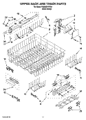 UPPER RACK AND TRACK PARTS Diagram and Parts List for KUDU02VSPA4  KitchenAid Dishwasher