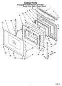 DOOR PARTS, OPTIONAL PARTS Diagram and Parts List for SF196LEPB2  Whirlpool Range
