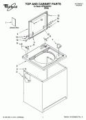 TOP AND CABINET PARTS Diagram and Parts List for WTW5300VW1  Whirlpool Washer