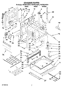 CHASSIS PARTS Diagram and Parts List for YGY399LXUQ10  Whirlpool Range