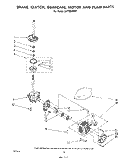 BRAKE, CLUTCH, GEARCASE, MOTOR AND PUMP Diagram and Parts List for LA7700XPW1  Whirlpool Washer