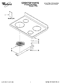 COOKTOP PARTS Diagram and Parts List for RF212PXSQ1  Whirlpool Range
