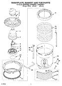 WASHPLATE, BASKET AND TUB Diagram and Parts List for GVW9959KT1  Whirlpool Washer
