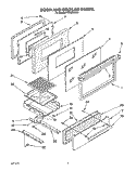 DOOR AND BROILER Diagram and Parts List for FGC355YW0  Roper Range