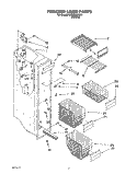 FREEZER LINER Diagram and Parts List for 3XKGN701001  Whirlpool Refrigerator