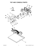 TOP AND CONSOLE PARTS Diagram and Parts List for CGM2793BQ0  Whirlpool Dryer
