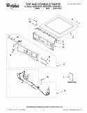 TOP AND CONSOLE PARTS Diagram and Parts List for WED97HEXW1  Whirlpool Dryer