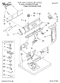 TOP AND CONSOLE, LIT/OPTIONAL Diagram and Parts List for LGT7646EQ2  Whirlpool Dryer