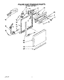 FRAME AND CONSOLE Diagram and Parts List for DU8770XY1  Whirlpool Dishwasher