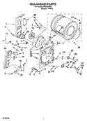BULKHEAD PARTS Diagram and Parts List for LGR3624PQ0  Whirlpool Dryer