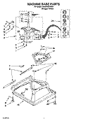 MACHINE BASE PARTS Diagram and Parts List for 7MLSR8534MQ1  Whirlpool Washer