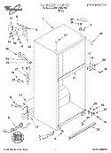 CABINET Diagram and Parts List for 3ET18NMXFW01  Whirlpool Refrigerator