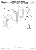 CONTROL PANEL PARTS Diagram and Parts List for MH1150XMQ2  Whirlpool Microwave