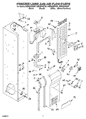 FREEZER LINER AND AIR FLOW Diagram and Parts List for KSSS36QKT01  KitchenAid Refrigerator