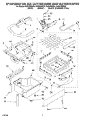 EVAPORATOR ICE CUTTER GRID AND WATER PARTS Diagram and Parts List for KUIS155HBL4  KitchenAid Ice Maker