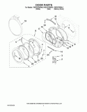 DOOR PARTS Diagram and Parts List for YWED9750WL0  Whirlpool Dryer