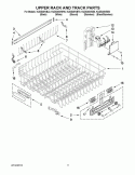 UPPER RACK AND TRACK PARTS Diagram and Parts List for KUDS30IVSS0  KitchenAid Dishwasher
