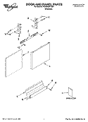 DOOR AND PANEL PARTS Diagram and Parts List for 7GU3200XTSS1  Whirlpool Dishwasher