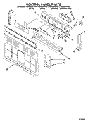 CONTROL PANEL PARTS Diagram and Parts List for KERA205PBL1  KitchenAid Range