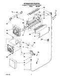 ICEMAKER Diagram and Parts List for ET18NMXDW06  Whirlpool Refrigerator