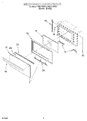 MICROWAVE DOOR Diagram and Parts List for RMC275PDB1  Whirlpool Microwave Oven Combo