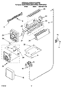 ICEMAKER PARTS Diagram and Parts List for GD5RHAXRB00  Whirlpool Refrigerator