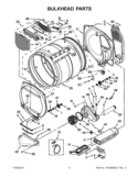 BULKHEAD PARTS Diagram and Parts List for 4GWED5500YW1  Whirlpool Dryer
