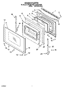 DOOR PARTS, OPTIONAL PARTS Diagram and Parts List for GR488LXRS0  Whirlpool Range