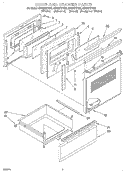 DOOR AND DRAWER Diagram and Parts List for RF366PXYB2  Whirlpool Range