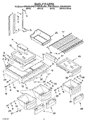 SHELF Diagram and Parts List for KTRC22ELBL01  KitchenAid Refrigerator