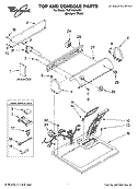 TOP AND CONSOLE PARTS Diagram and Parts List for YLEV4634JQ1  Whirlpool Dryer
