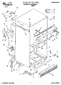 CABINET Diagram and Parts List for 3VET19ZKBW00  Whirlpool Refrigerator